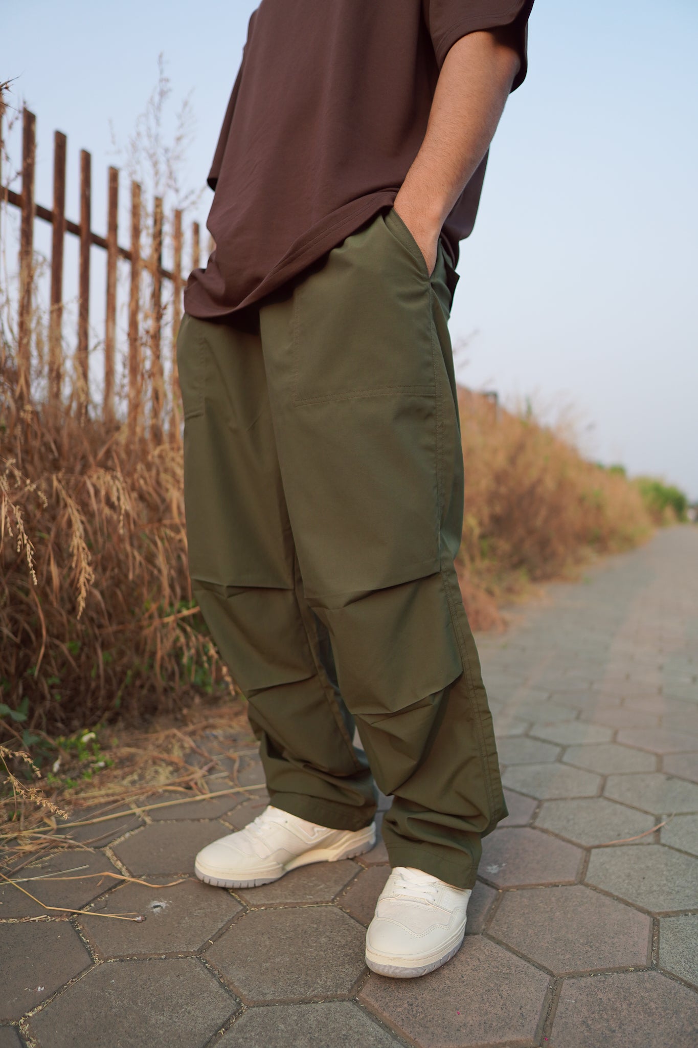 Olive Parachute Pants