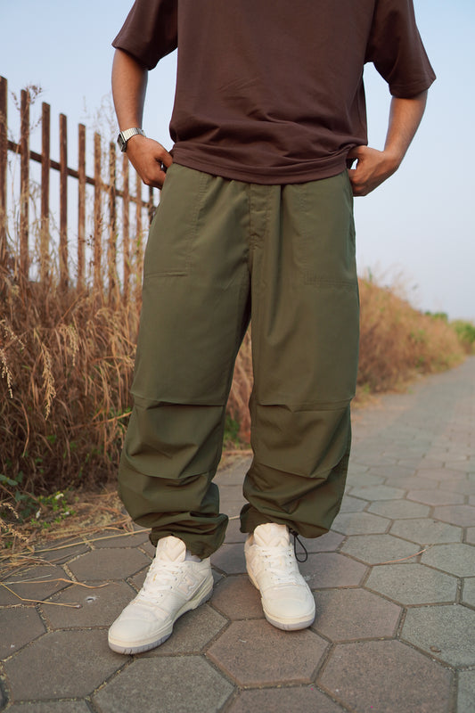 Olive Parachute Pants