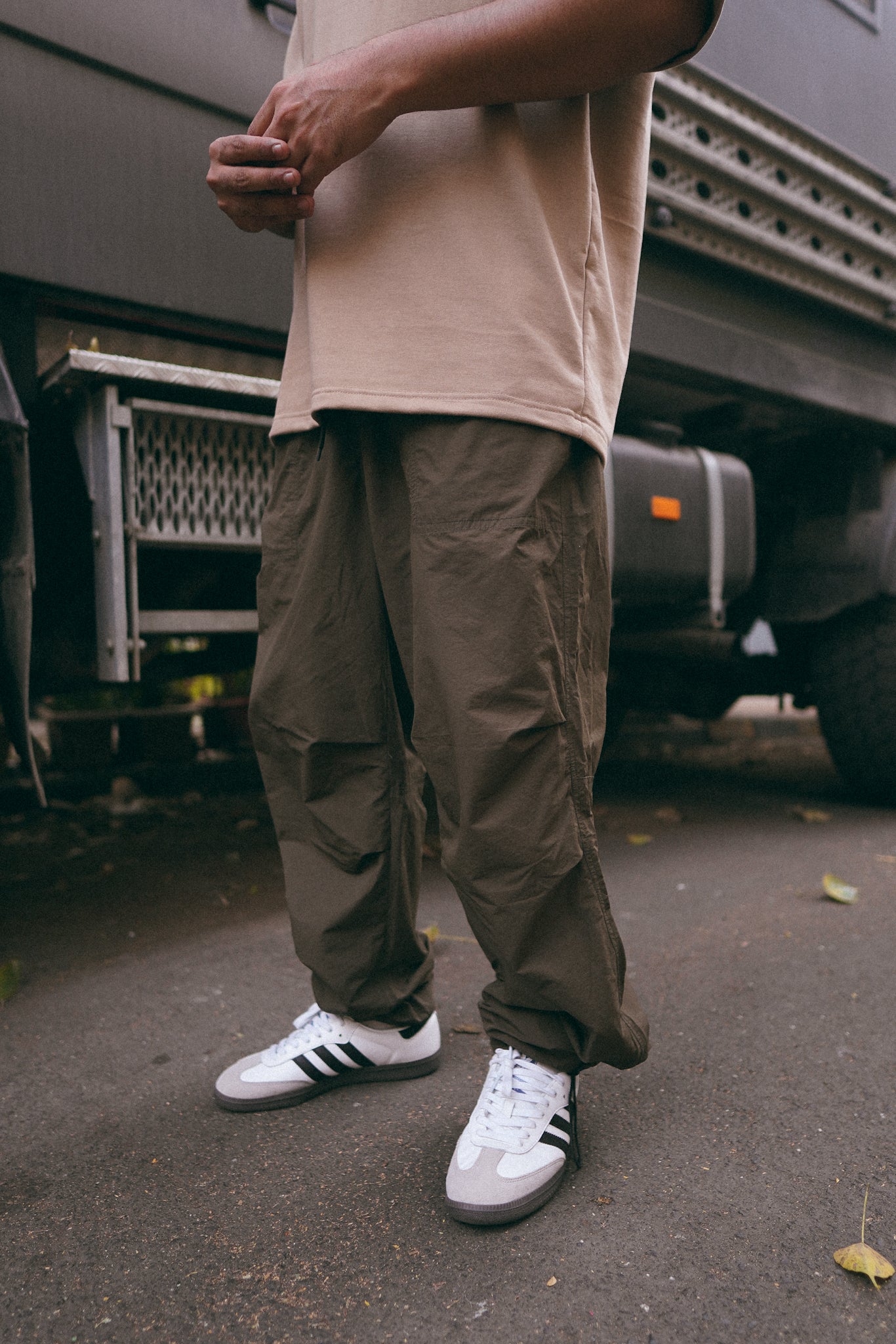 Military Green Parachute Pants